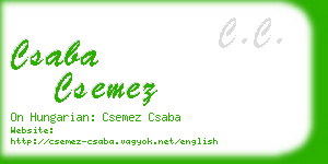 csaba csemez business card